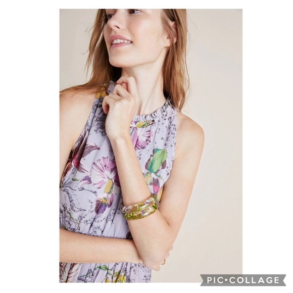 Anthropologie Floral Midi Dress - Lavender and Multicolor - Picture 2 of 14